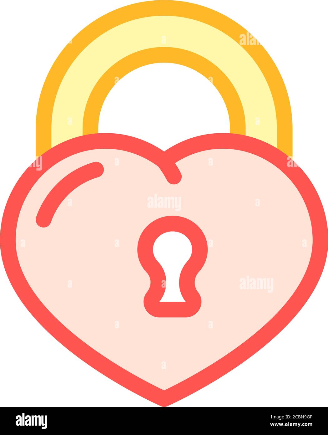 padlock in heart form color icon vector illustration Stock Vector Image ...