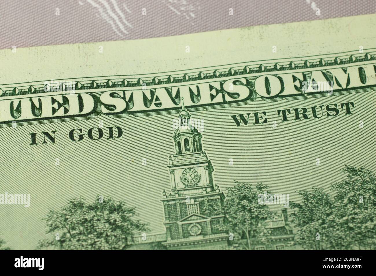 In god we trust on dollar banknote close-up Stock Photo