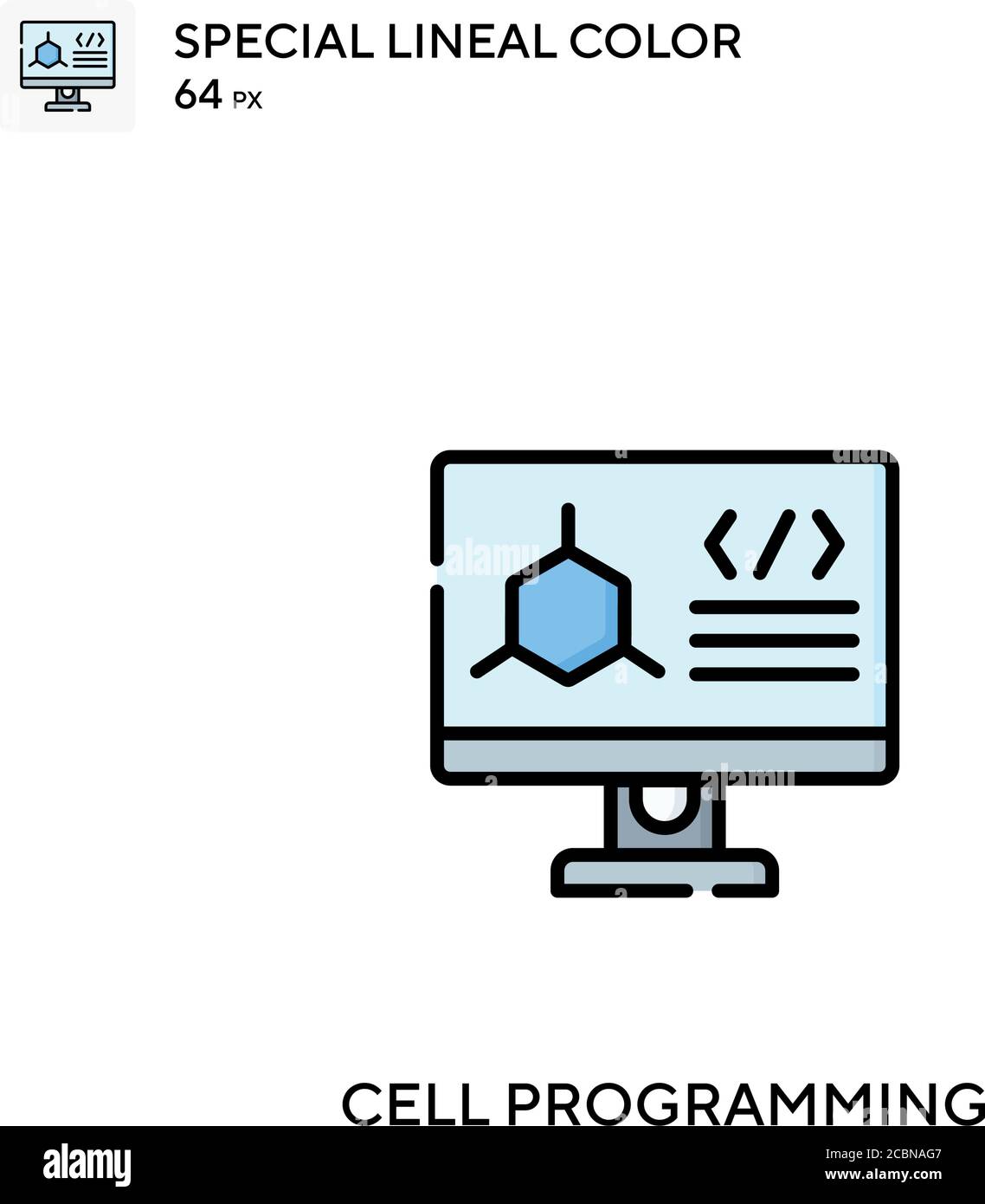 Cell programming Special lineal color vector icon. Cell programming ...