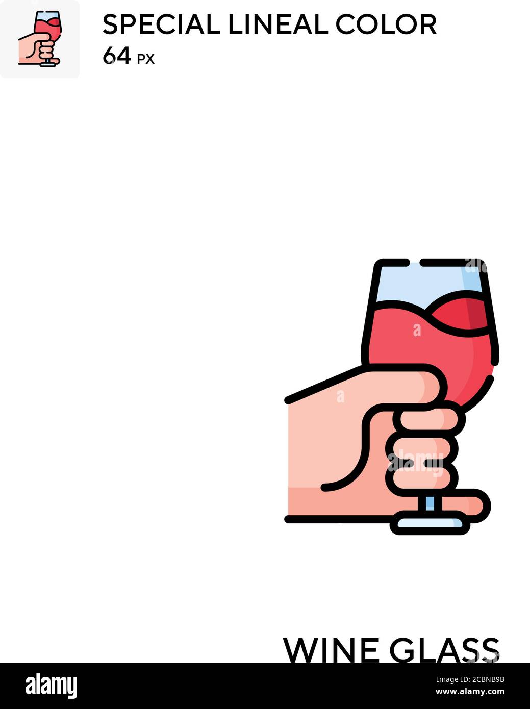 Wine glass Special lineal color vector icon. Wine glass icons for your ...