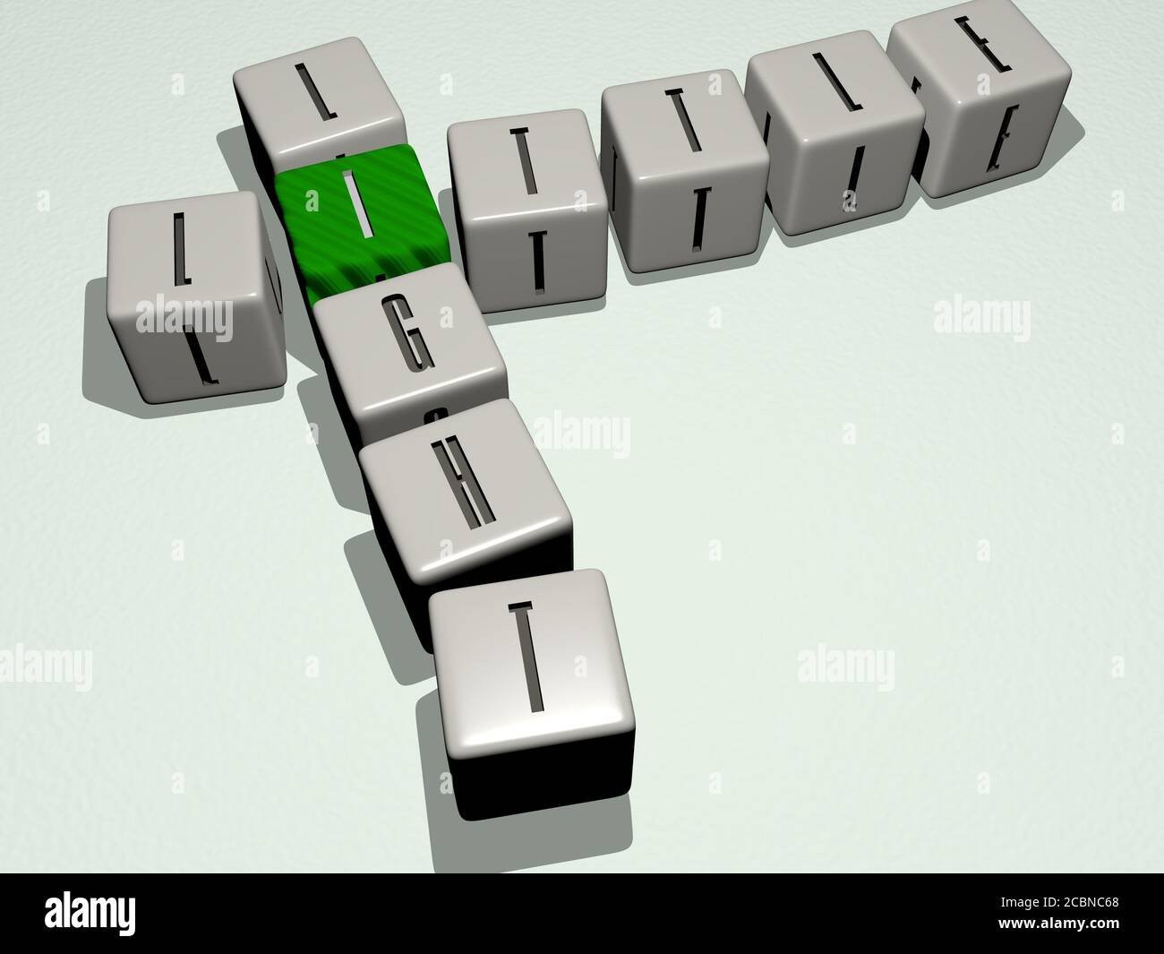 LITTLE LIGHT crossword by cubic dice letters 3D illustration for girl LITTLE LIGHT crossword by cubic dice letters 3D illustration for girl