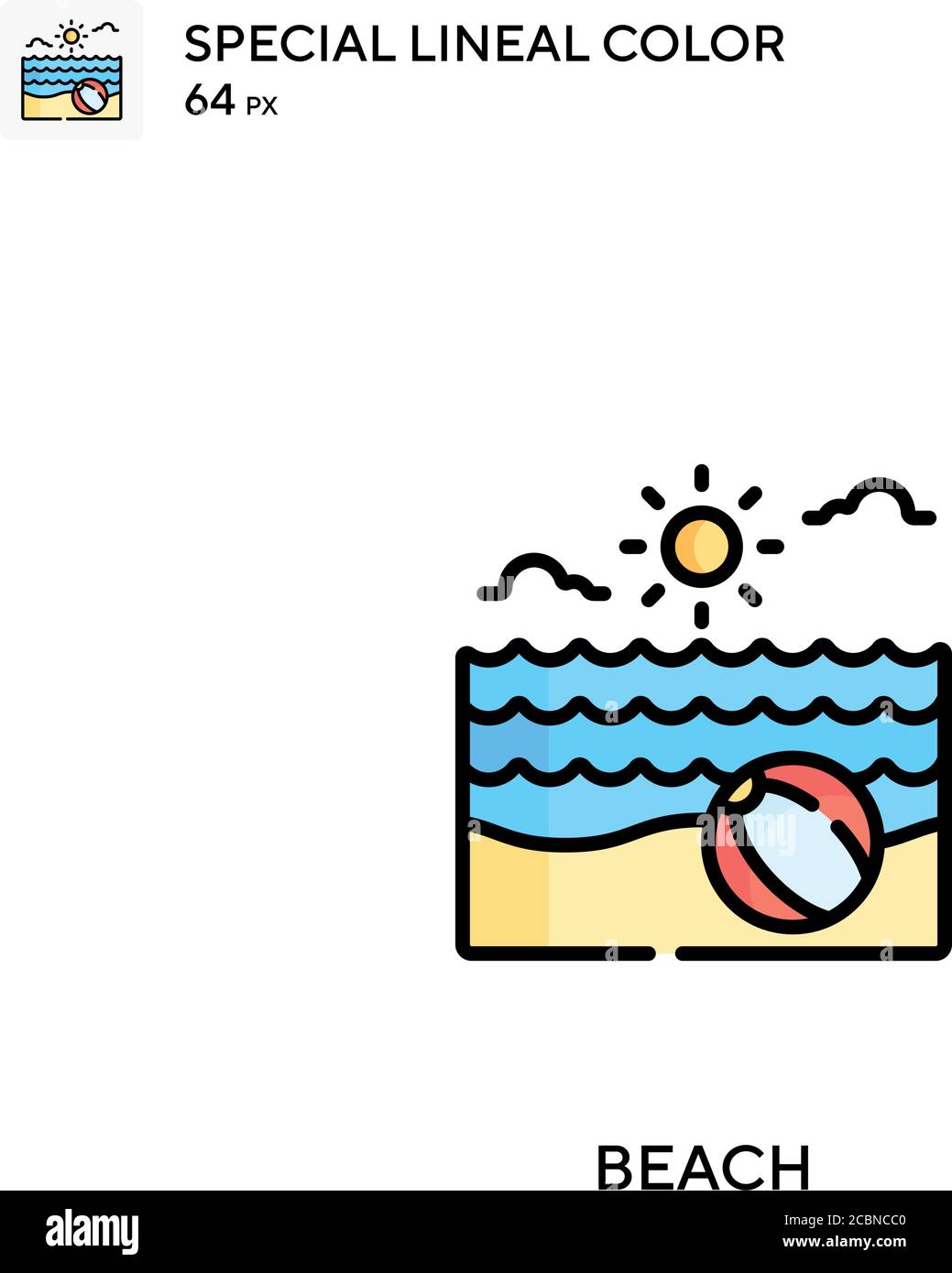 Beach Special lineal color vector icon. Beach icons for your business ...