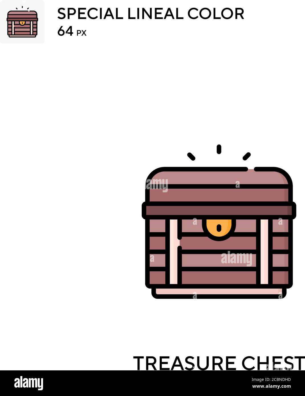 Treasure chest Special lineal color vector icon. Treasure chest icons ...