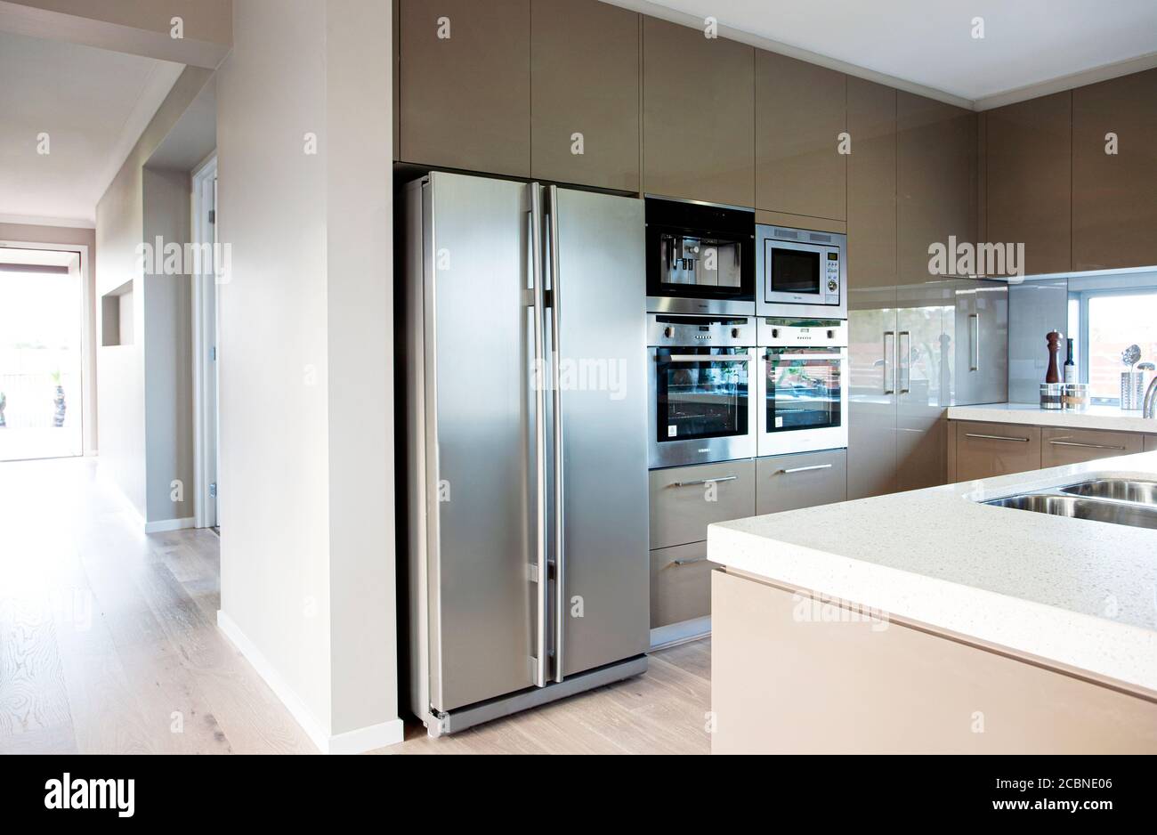 Interior shot of modern and luxury kitchen design Stock Photo - Alamy