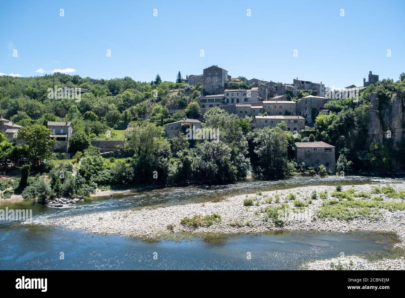 Ardeche France, view of the village of Balazuc in Ardeche. France Stock Photo