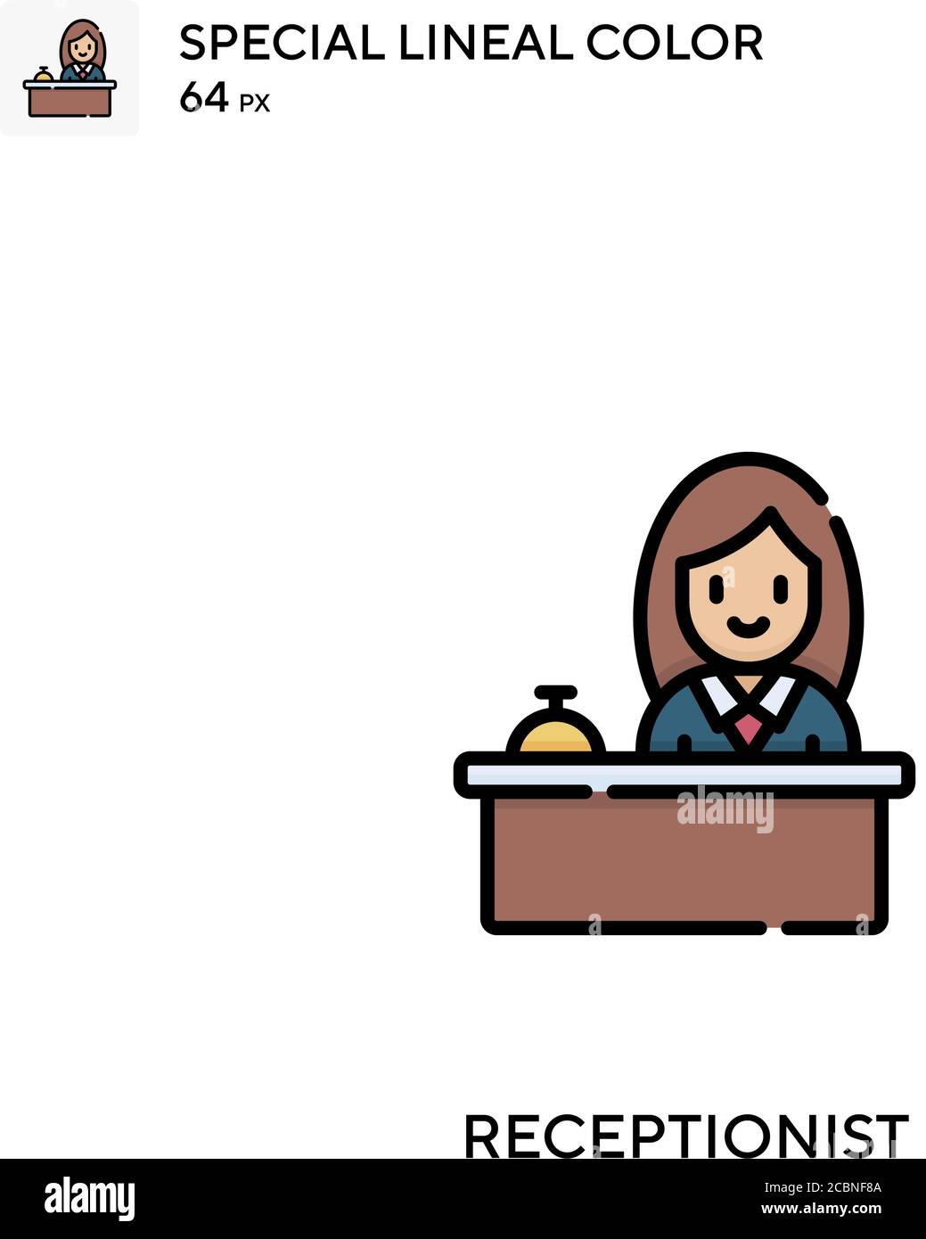 Receptionist Special lineal color vector icon. Receptionist icons for ...