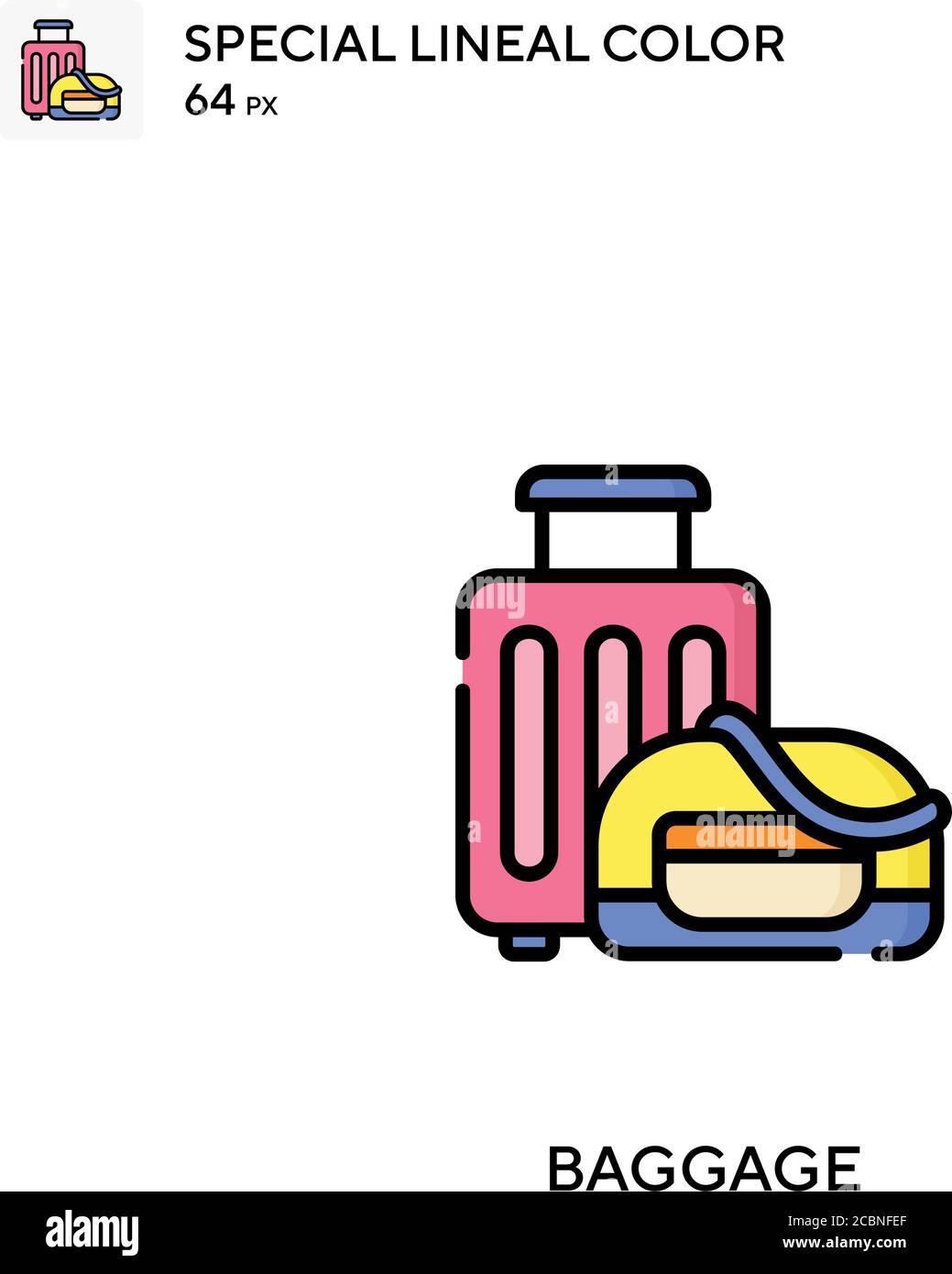 Baggage Special lineal color vector icon. Baggage icons for your