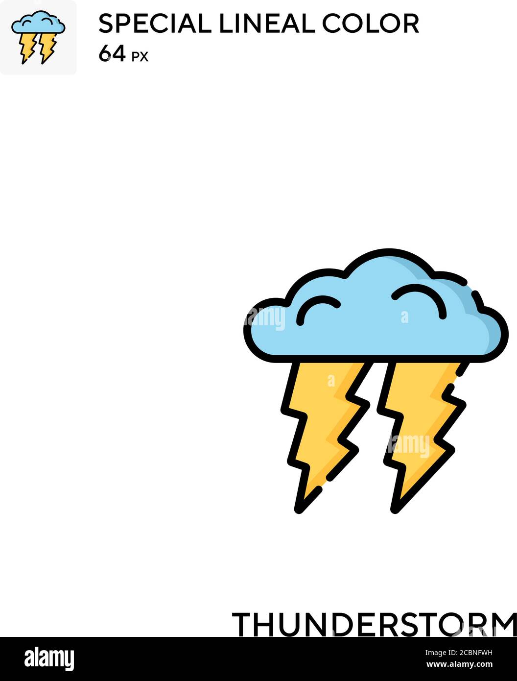 Thunderstorm Special lineal color vector icon. Thunderstorm icons for your business project Stock Vector