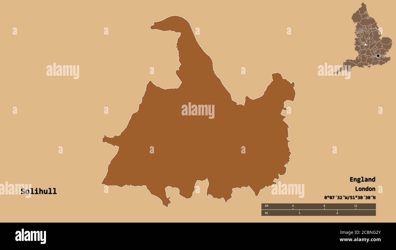 Solihull Scale Shape of Solihull, unitary authority of England, with its capital ...