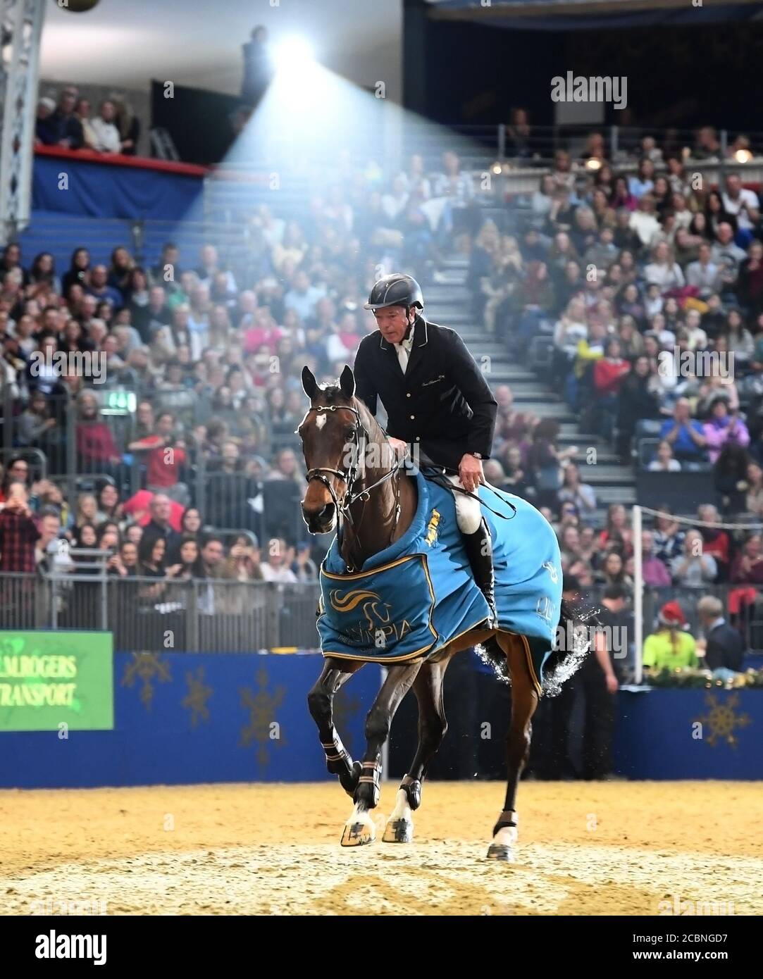 Olympia Sat. 16.12.17 John Whitaker MBE is a British equestrian and Olympian who competes in show jumping. Stock Photo