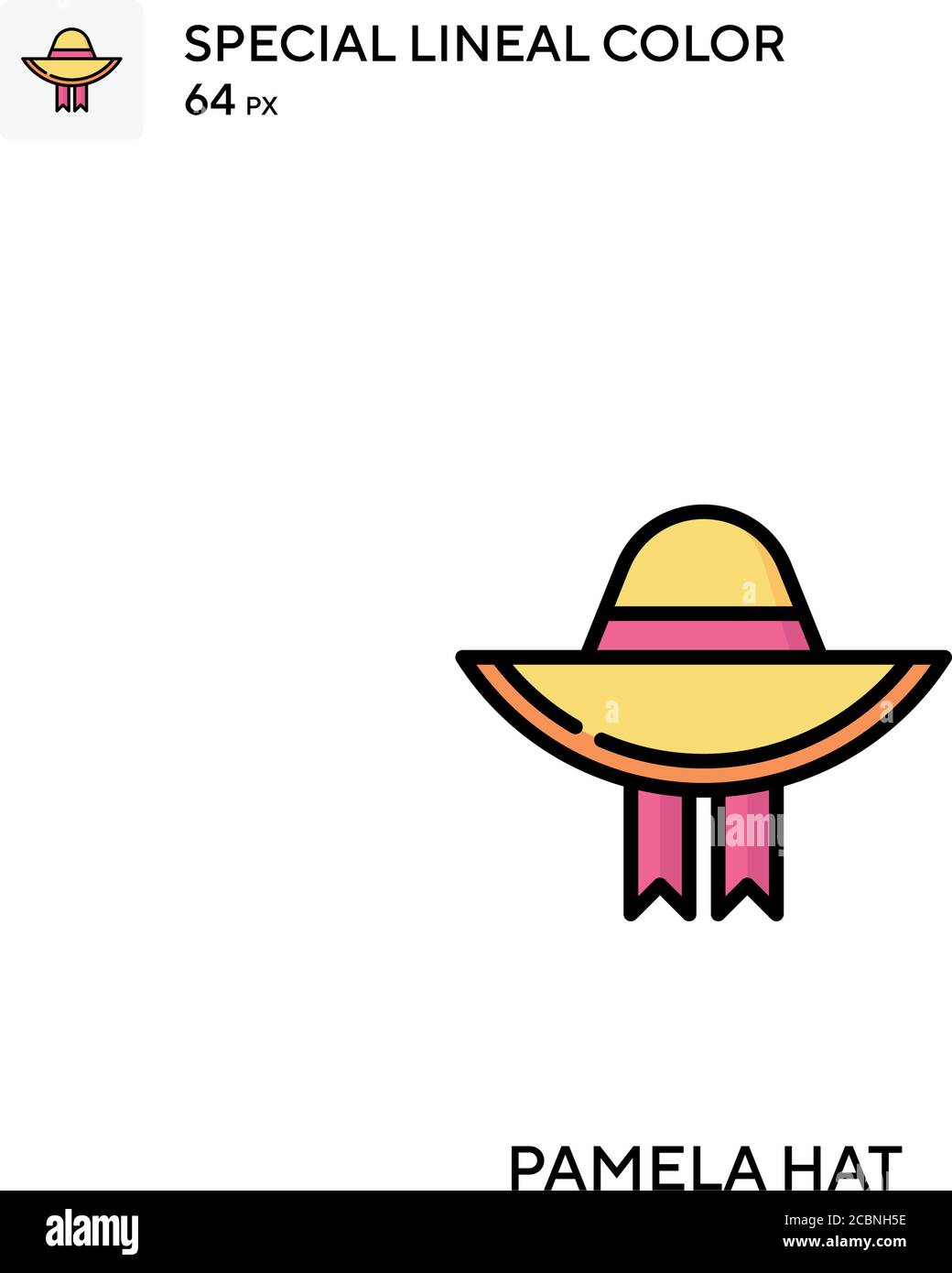 Pamela hat Special lineal color vector icon. Pamela hat icons for your ...