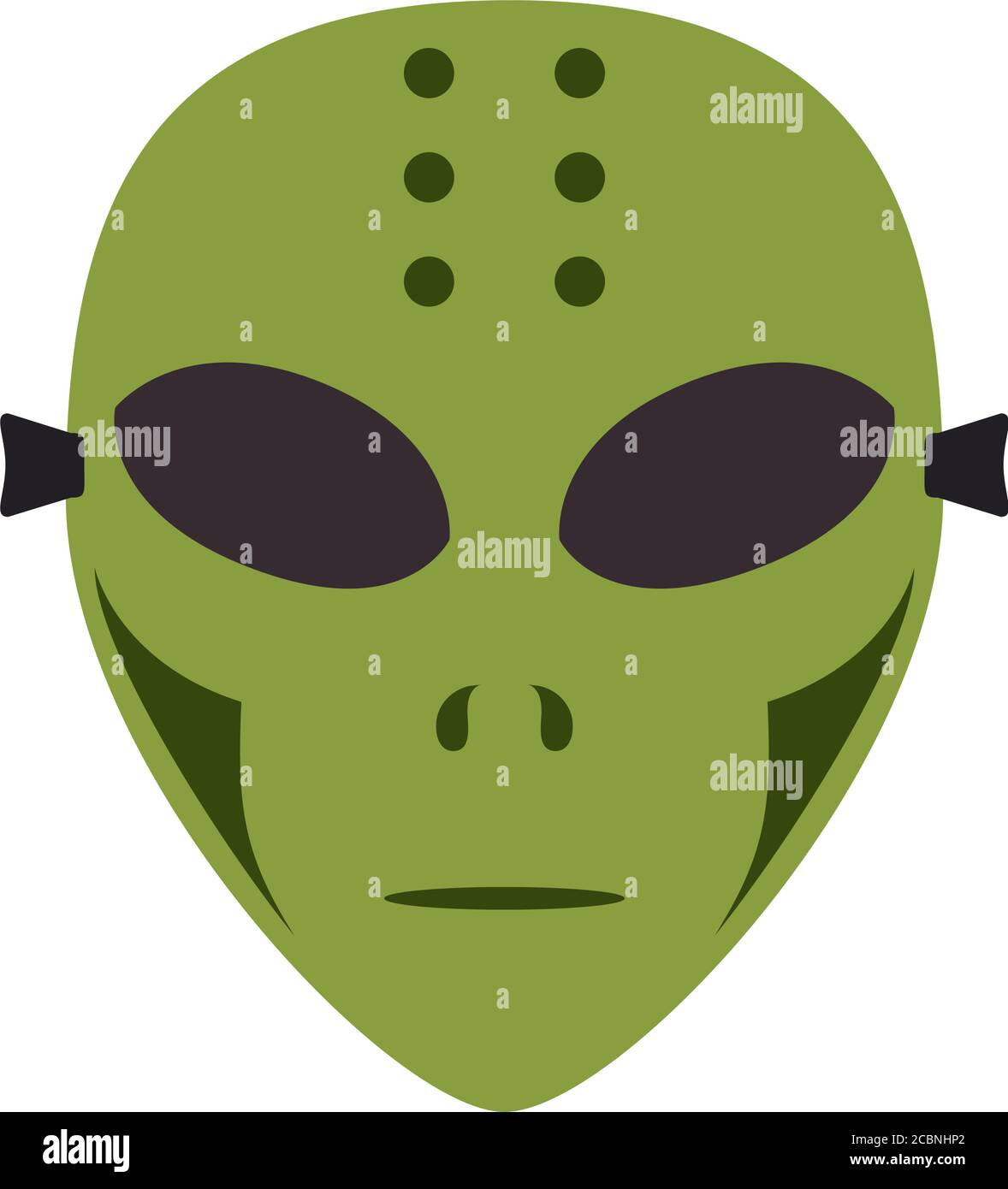 happy halloween, mask green alien costume trick or treat party celebration  flat icon vector illustration Stock Vector Image & Art - Alamy