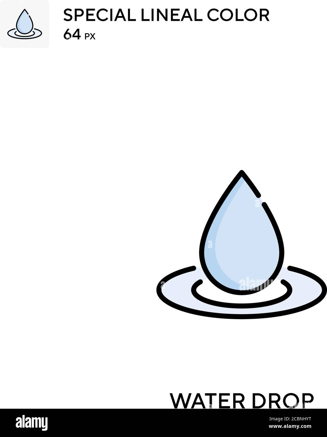 Water drop Special lineal color vector icon. Water drop icons for your ...