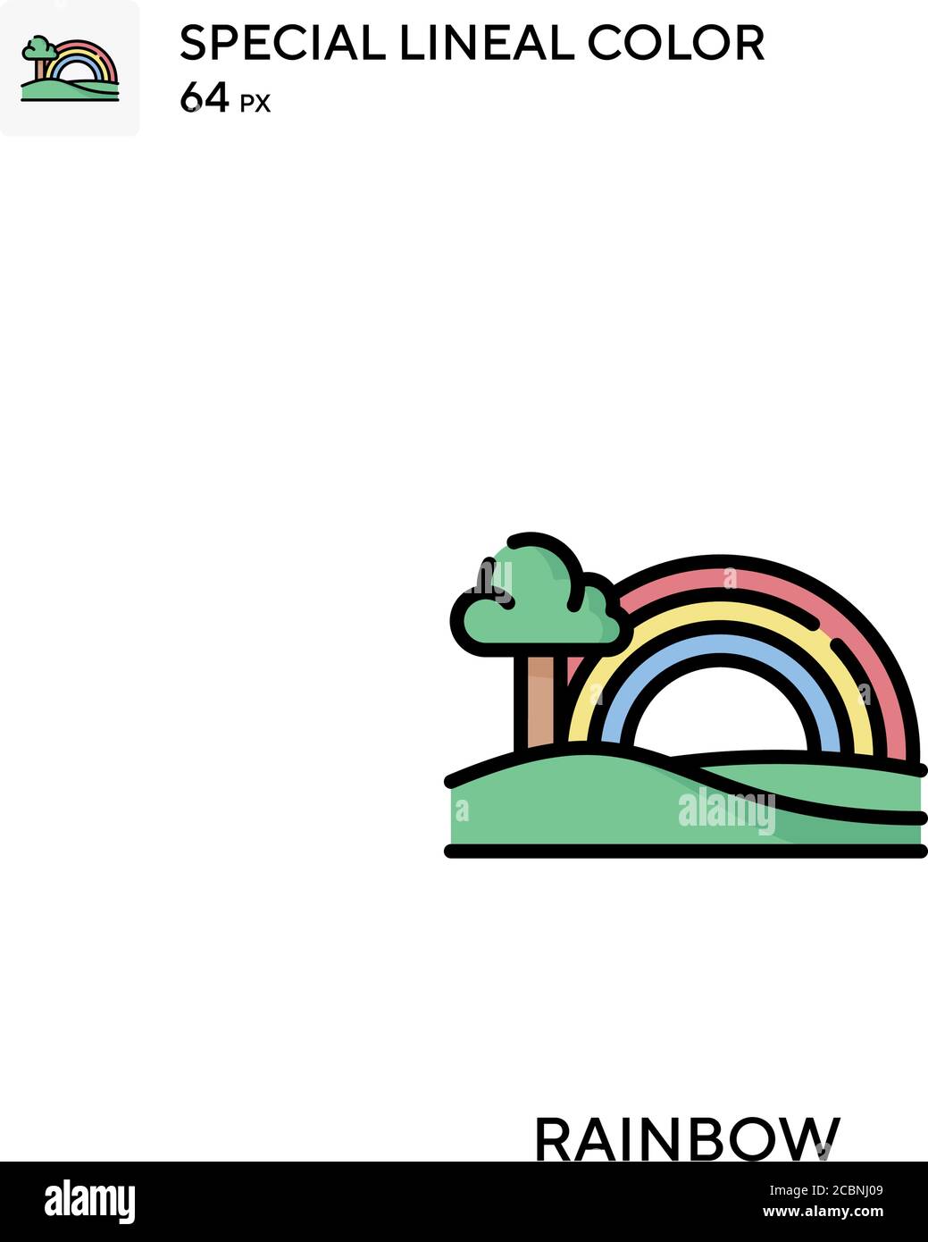 Rainbow Special lineal color vector icon. Rainbow icons for your ...