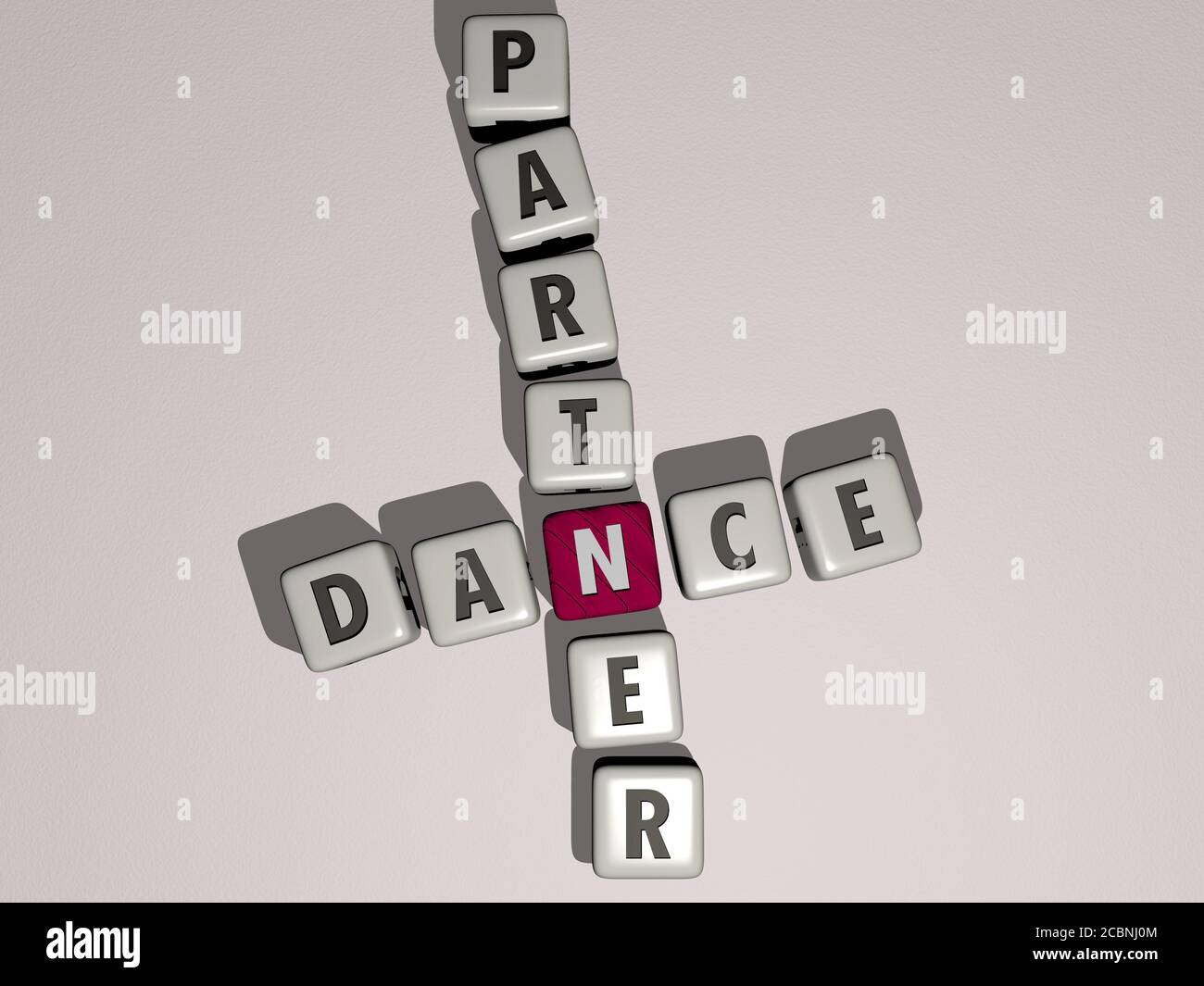 dance partner crossword by cubic dice letters 3D illustration for dance partner crossword by cubic dice letters 3D illustration for