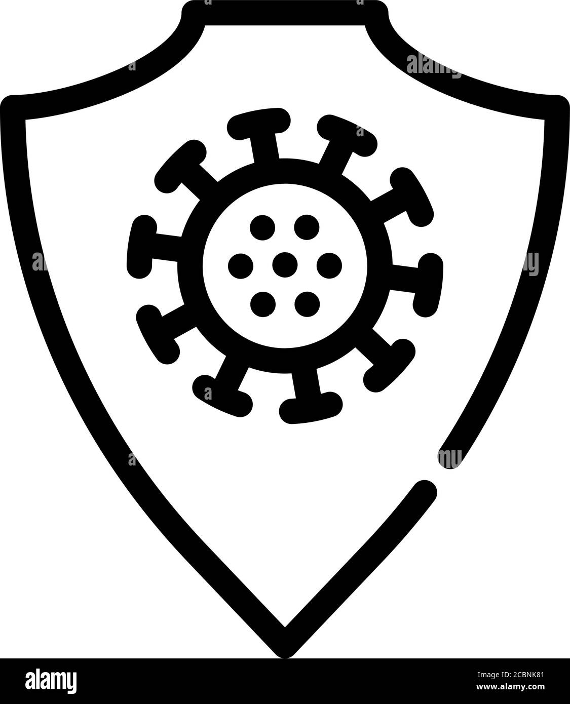 anti-virus protection shield line icon vector illustration Stock Vector ...