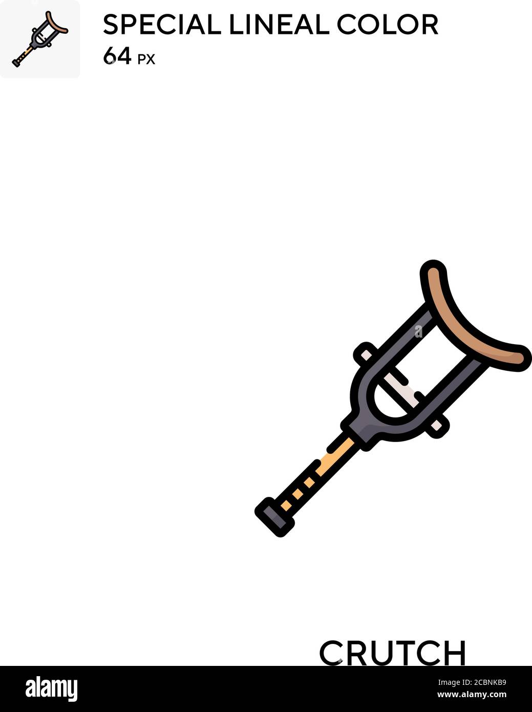 Crutch Special lineal color vector icon. Crutch icons for your business