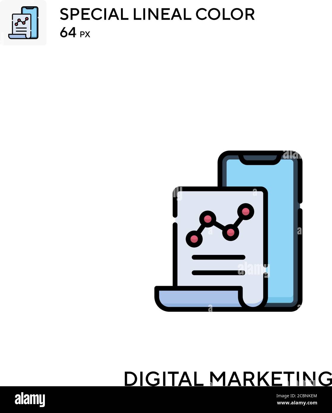 Digital marketing Special lineal color vector icon. Digital marketing ...