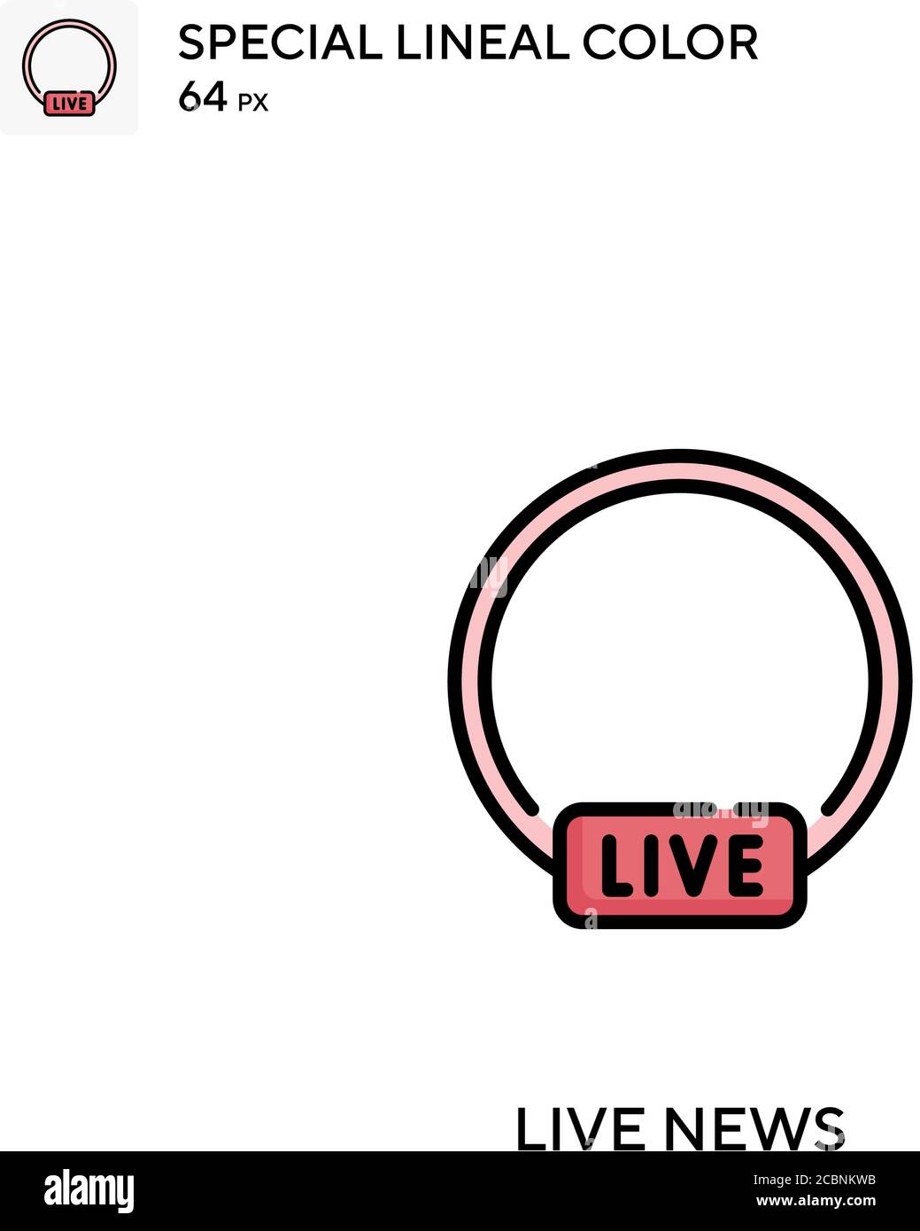 Live news Special lineal color vector icon. Live news icons for your