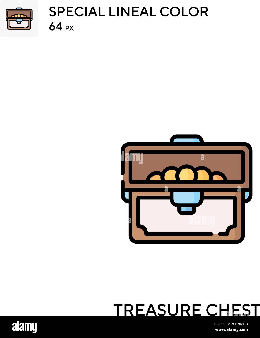 Treasure chest Special lineal color vector icon. Treasure chest icons ...