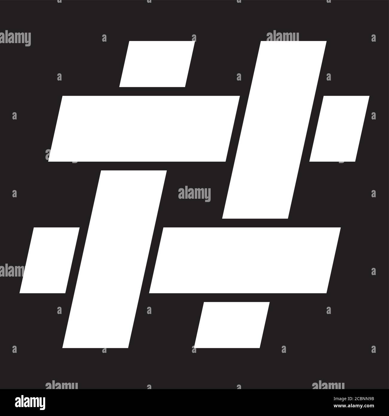 interweaving  hashtag sign - icon template Stock Vector