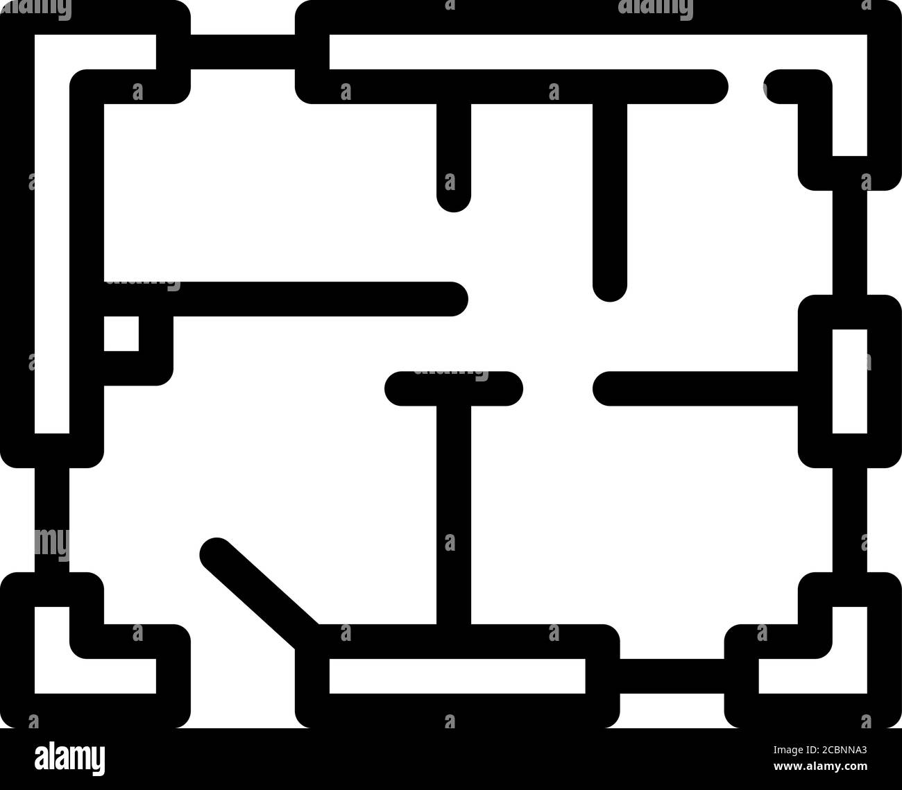 house plan line icon vector isolated illustration Stock Vector Image ...
