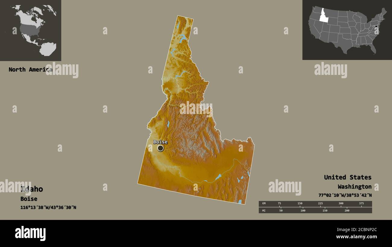 Idaho relief map hi-res stock photography and images - Alamy