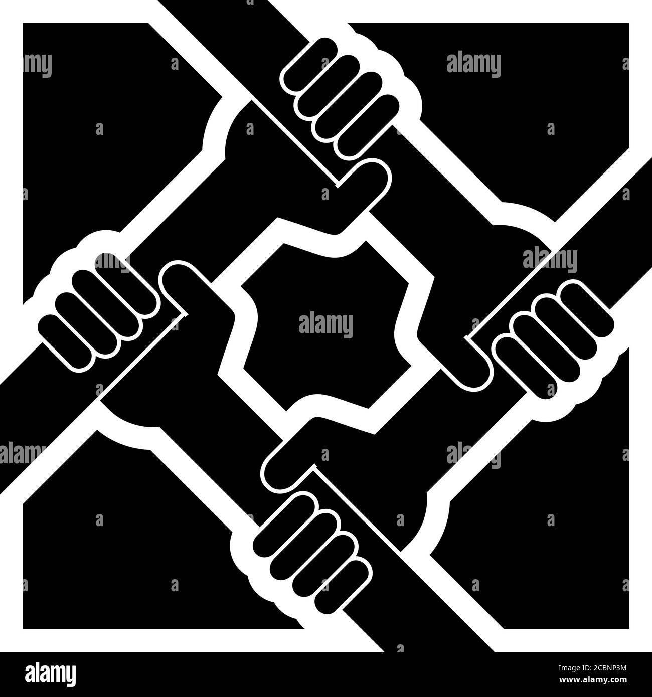strong together - mutual brotherly support Stock Vector