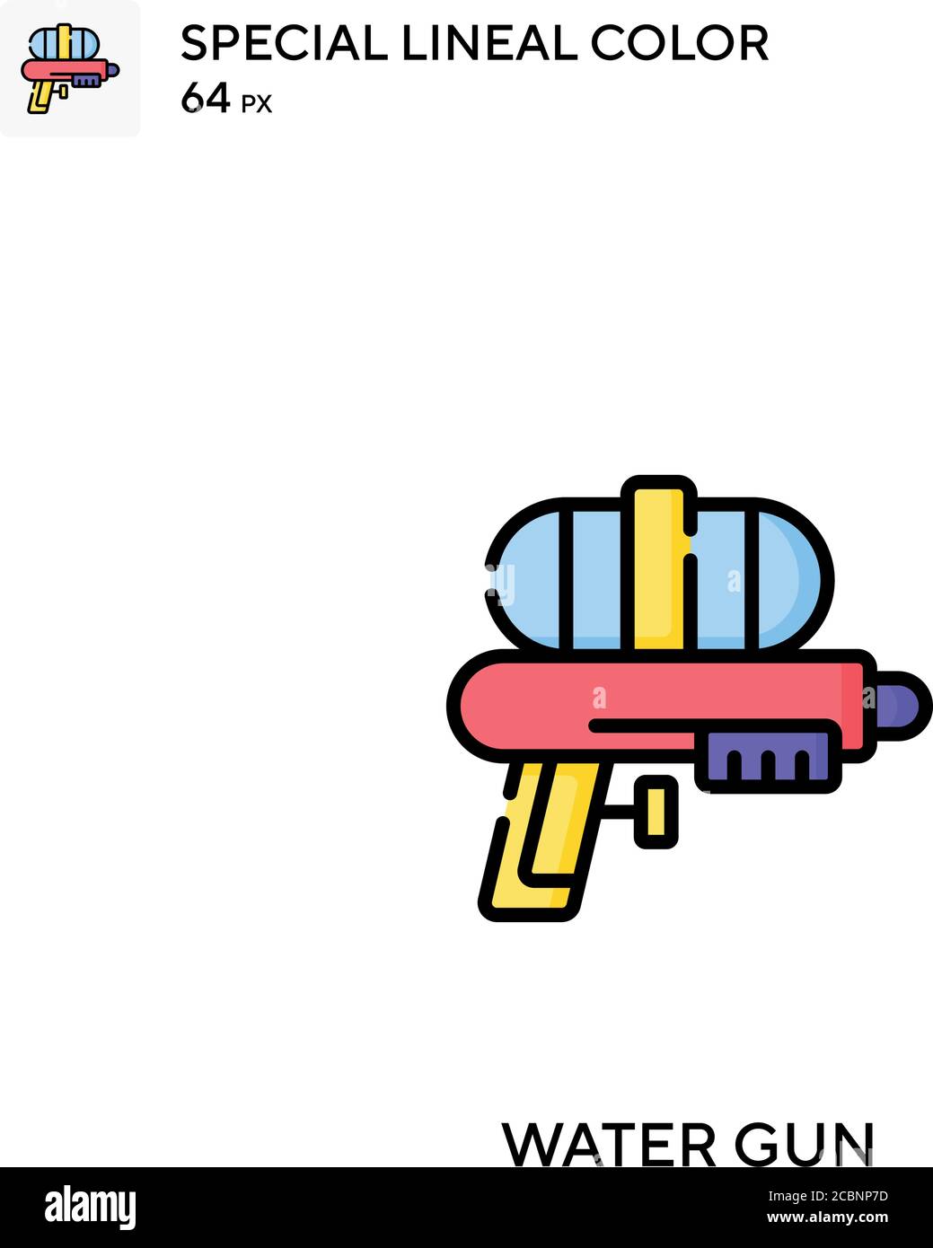 Water gun Special lineal color vector icon. Water gun icons for your ...