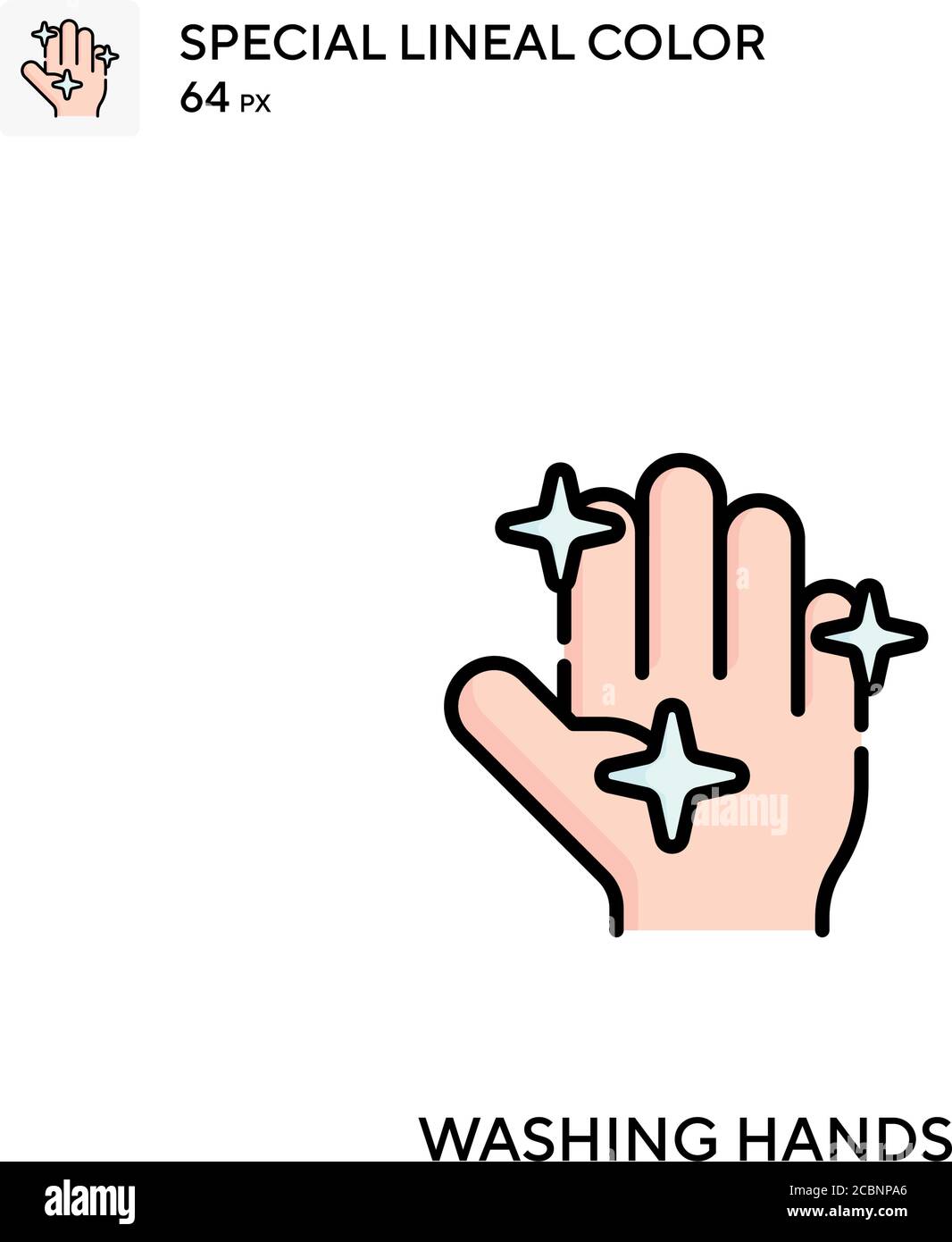 Washing hands Special lineal color vector icon. Washing hands icons for ...