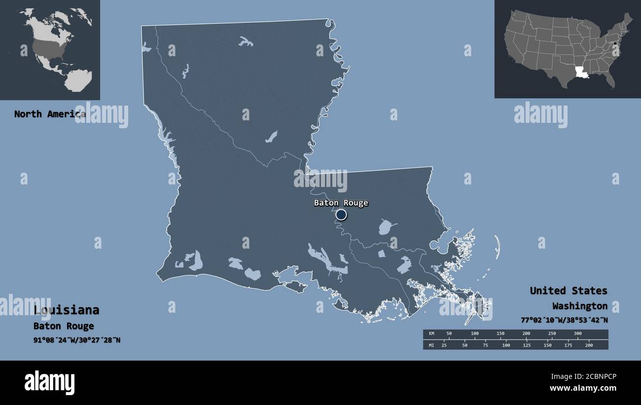 Louisiana Color Elevation Map