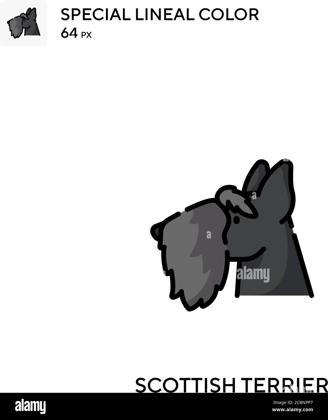 Scottish terrier Special lineal color vector icon. Scottish terrier ...