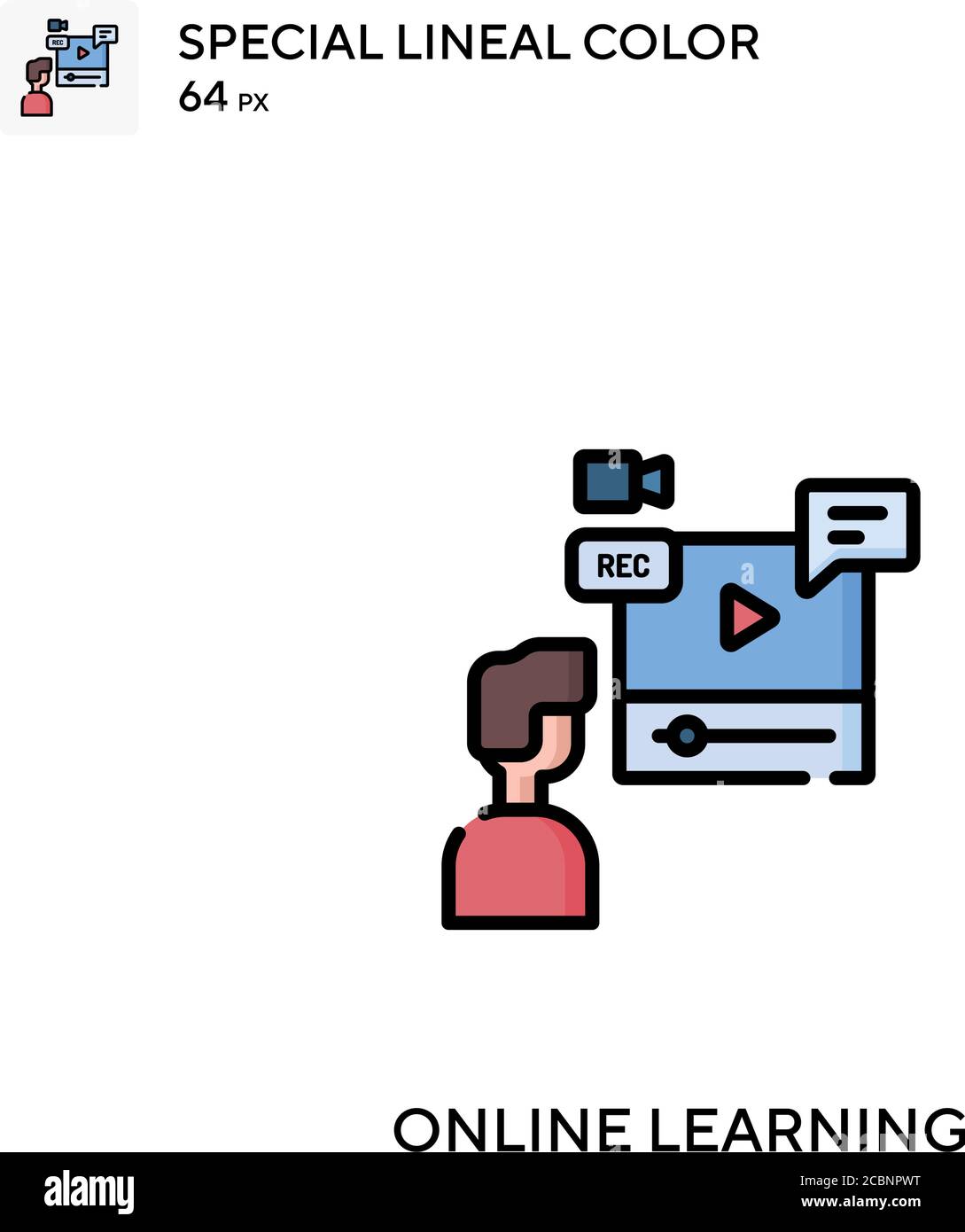 Online learning Special lineal color vector icon. Online learning icons ...