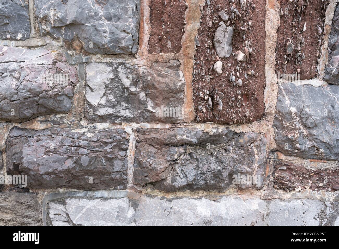 abstract wall from old building sand lime stone Stock Photo