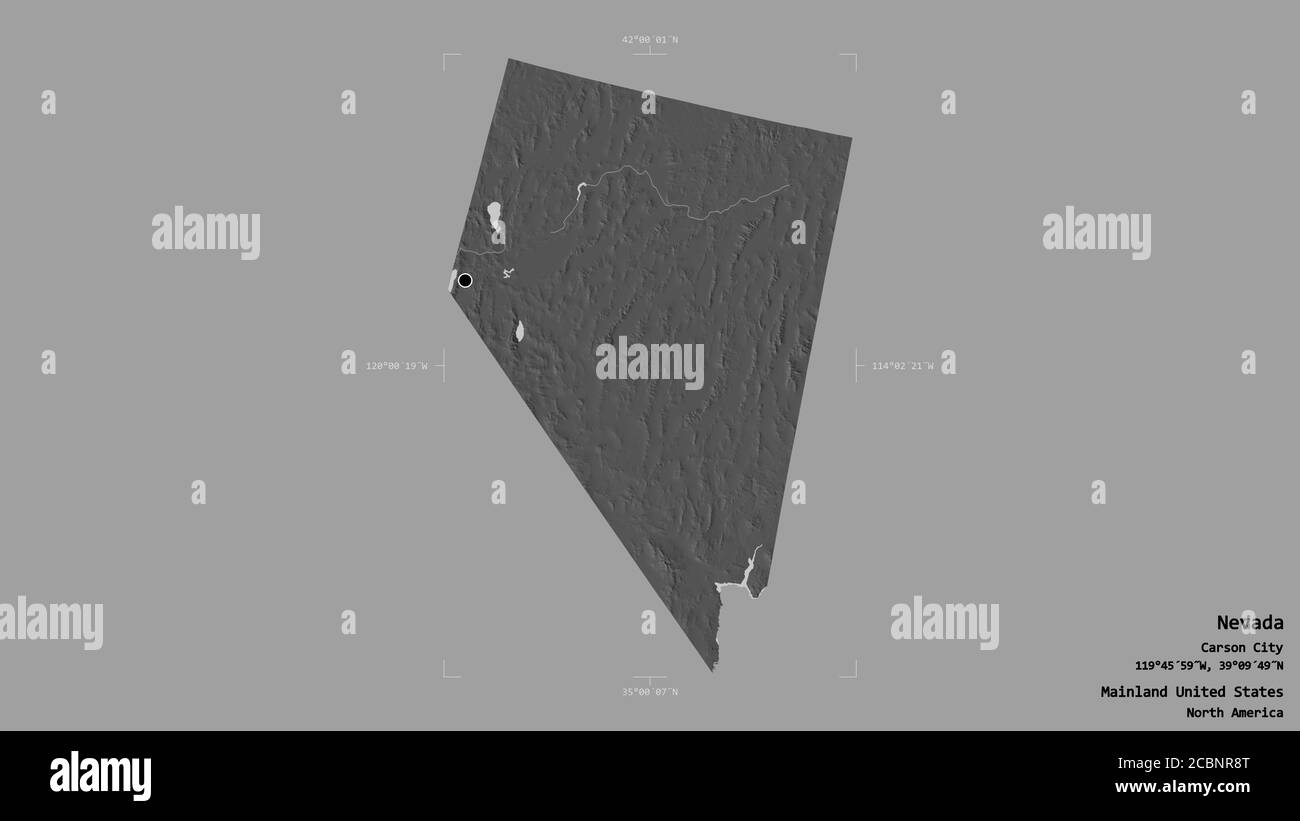 Nevada Area Math Area of Nevada, state of Mainland United States, isolated on a solid ...