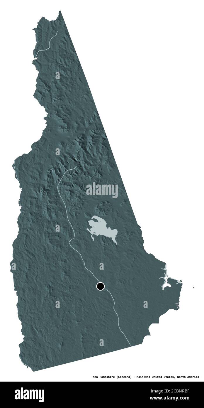 New Hampshire Elevation Map Shape Of New Hampshire, State Of Mainland United States, With Its Capital  Isolated On White Background. Colored Elevation Map. 3D Rendering Stock  Photo - Alamy