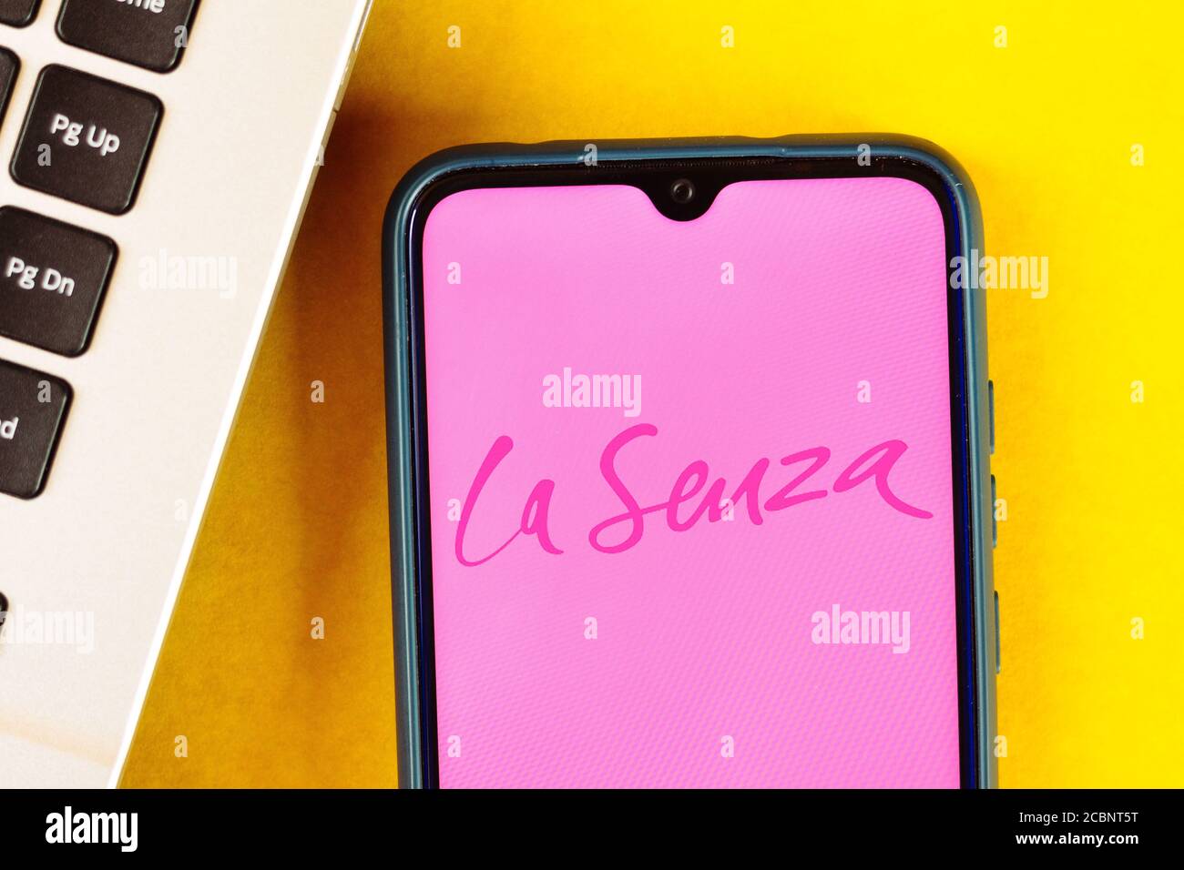 In this photo illustration the La Senza Corporation logo seen displayed