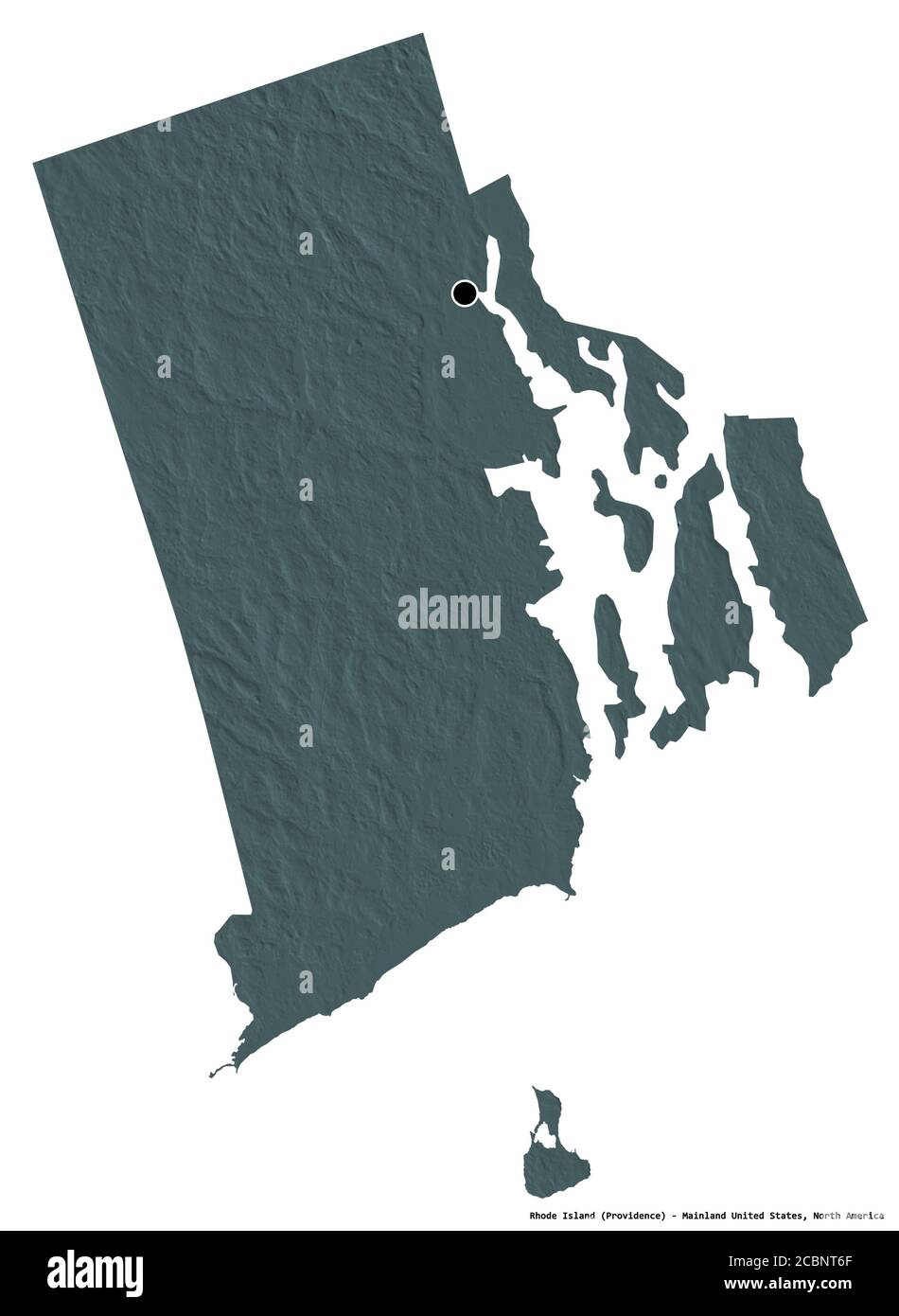 Shape Of Rhode Island State Of Mainland United States With Its Capital Isolated On White 1384