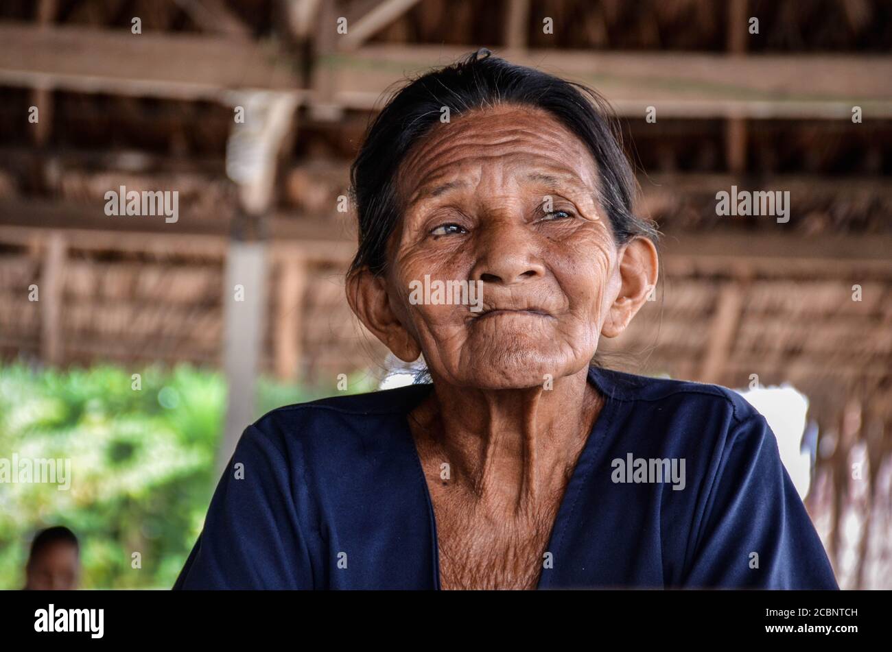 Indigenous old woman Stock Photo