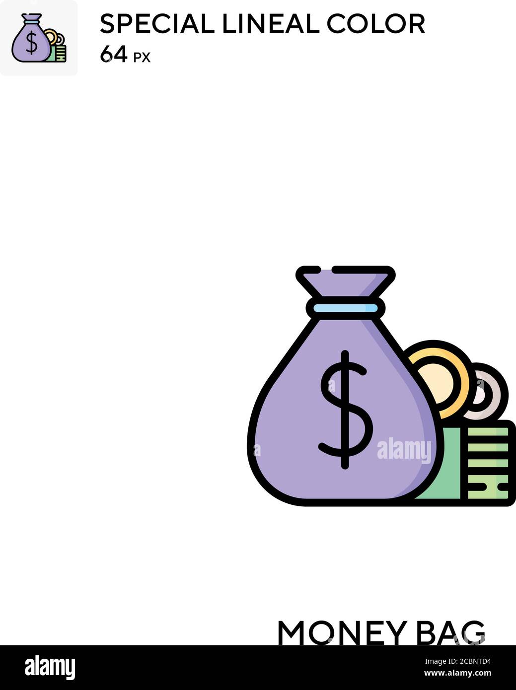 Money bag Special lineal color vector icon. Money bag icons for your ...