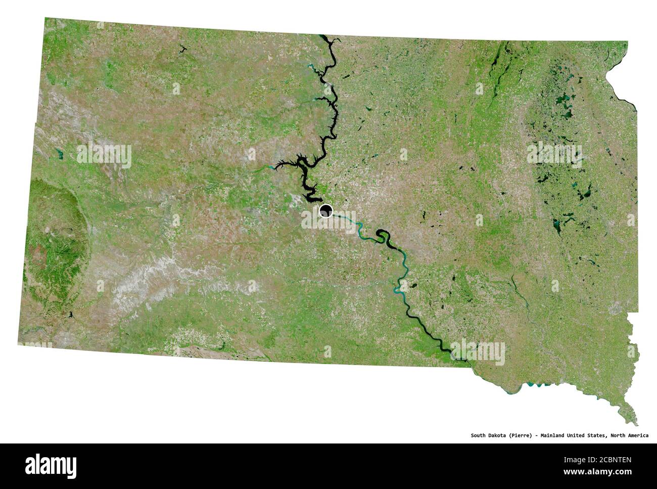 South Dakota Satellite Map Shape Of South Dakota, State Of Mainland United States, With Its Capital  Isolated On White Background. Satellite Imagery. 3D Rendering Stock Photo -  Alamy