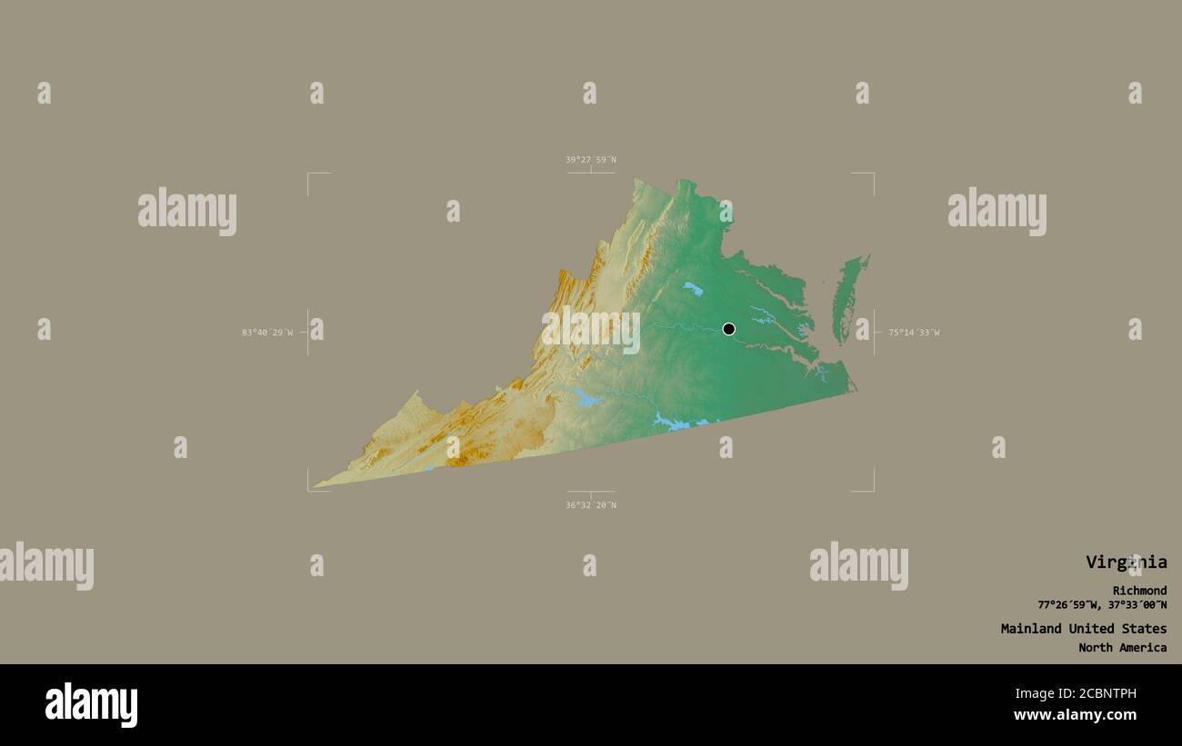 Virginia relief map hi-res stock photography and images - Alamy