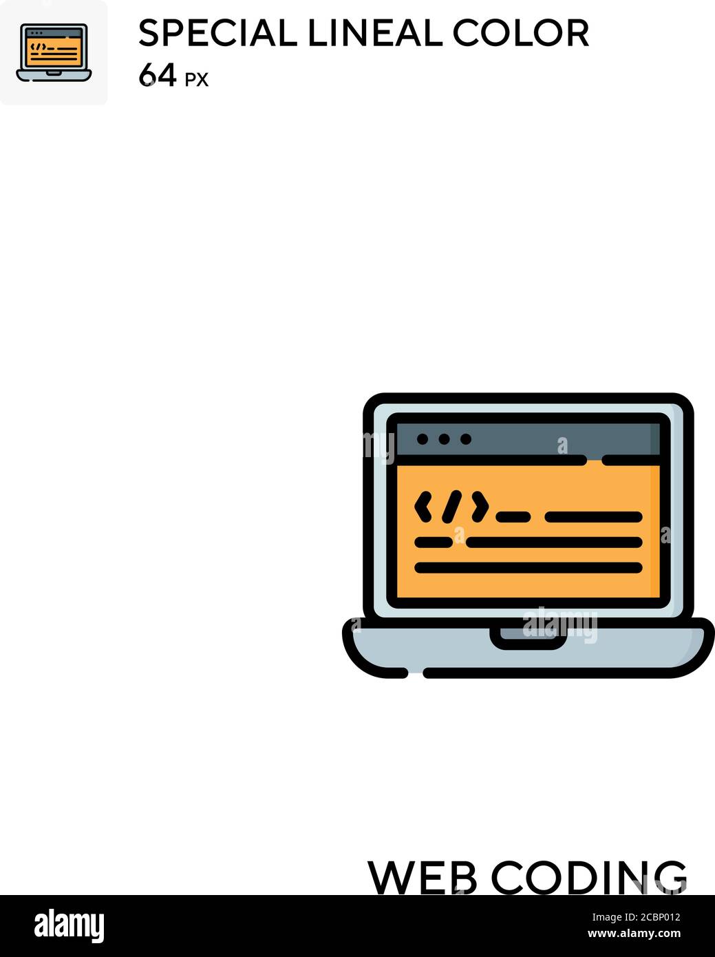 Web coding Special lineal color vector icon. Web coding icons for your ...