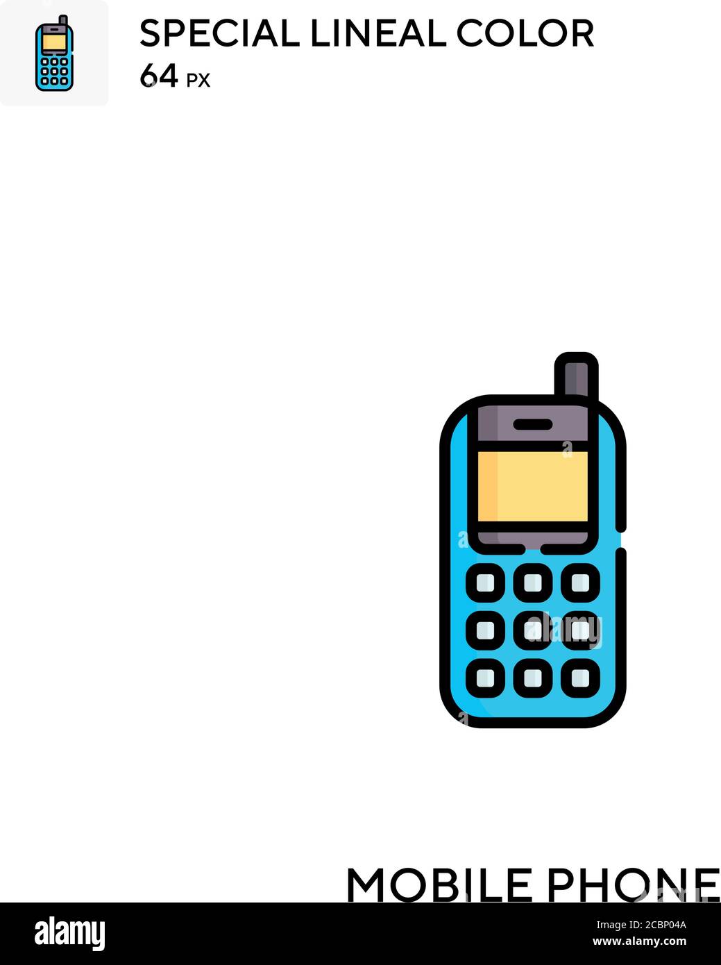 Mobile phone Special lineal color vector icon. Mobile phone icons for ...