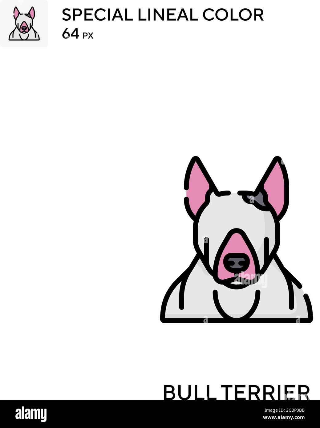 Bull terrier Special lineal color vector icon. Bull terrier icons for ...