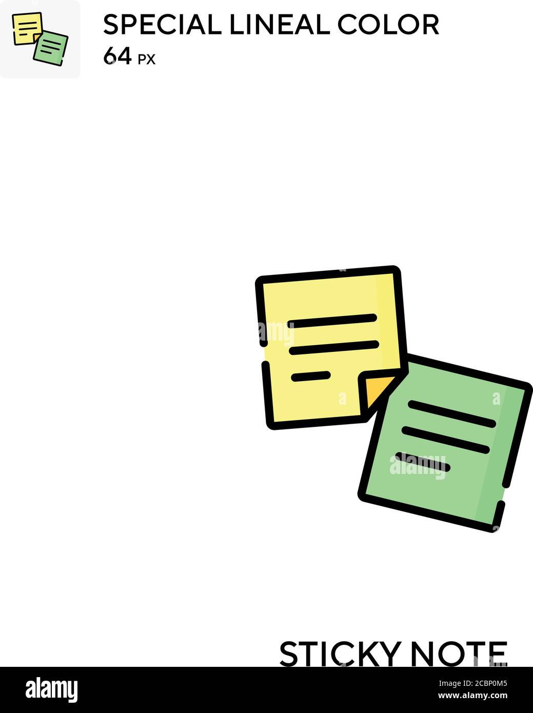 Sticky note Special lineal color vector icon. Sticky note icons for ...
