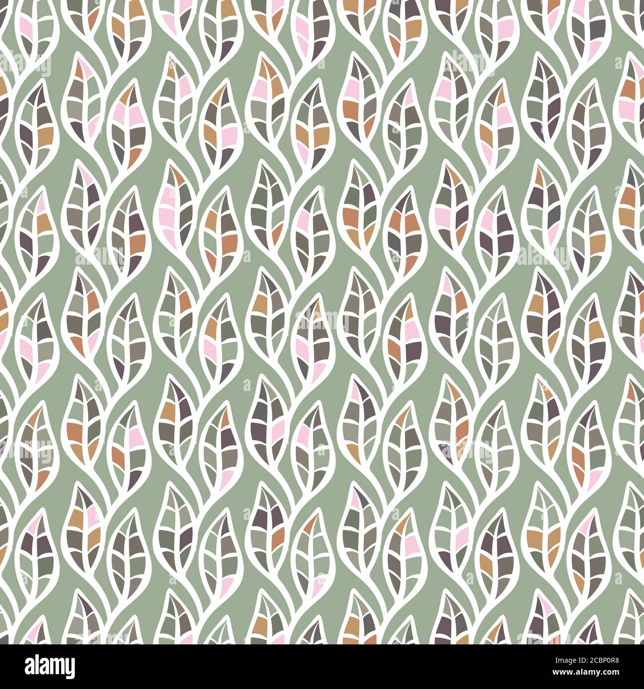 climbing leaves seamless vector pattern Stock Vector