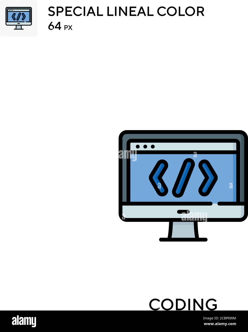 Coding Special lineal color vector icon. Coding icons for your business project Stock Vector