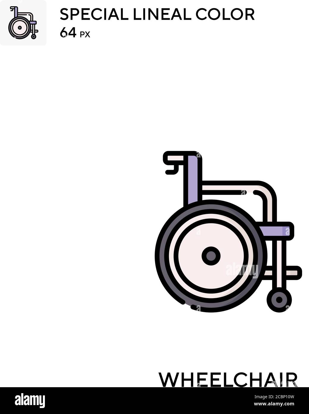 Wheelchair Special lineal color vector icon. Wheelchair icons for your business project Stock Vector