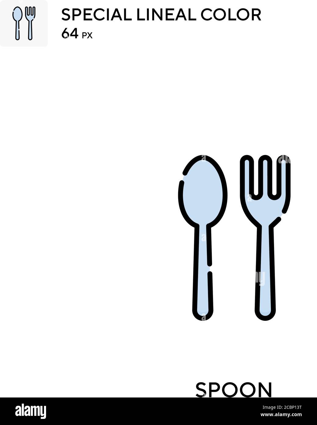 Spoon Special lineal color vector icon. Spoon icons for your business project Stock Vector